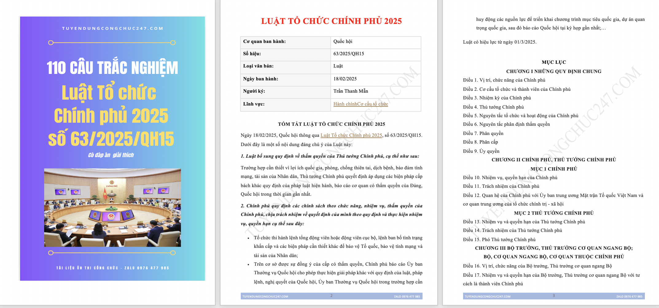 110 Câu trắc nghiệm luật tổ chức chính phủ 2025 có đáp án